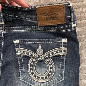 Big Star Women's Dark Blue Embellished Jeans Size 29L